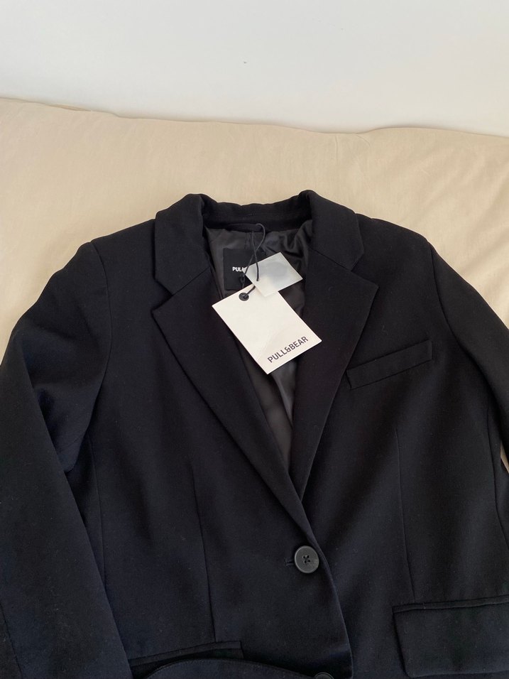 Pull and bear Siyah Kadın Blazer Ceket - Görsel 3