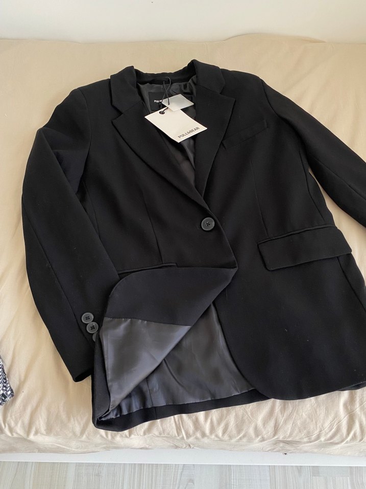 Pull and bear Siyah Kadın Blazer Ceket - Görsel 2
