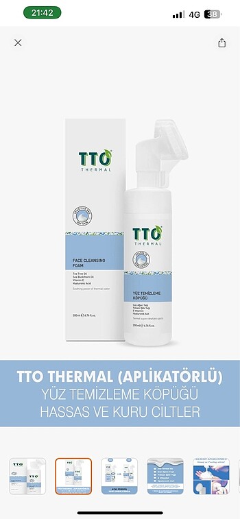 TTO THERMAL YÜZ YIKAMA KÖPÜĞÜ