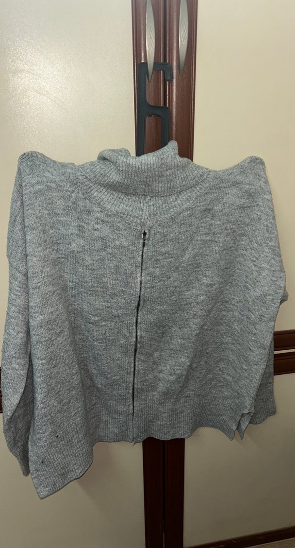 Gri Boğazlı Örgü Kadın Kazak - Görsel 2