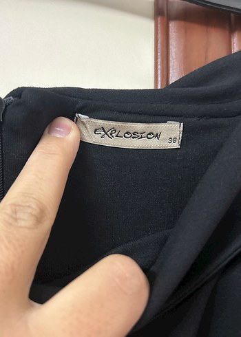 Kadın Siyah Çizgili Midi Elbise - Görsel 2