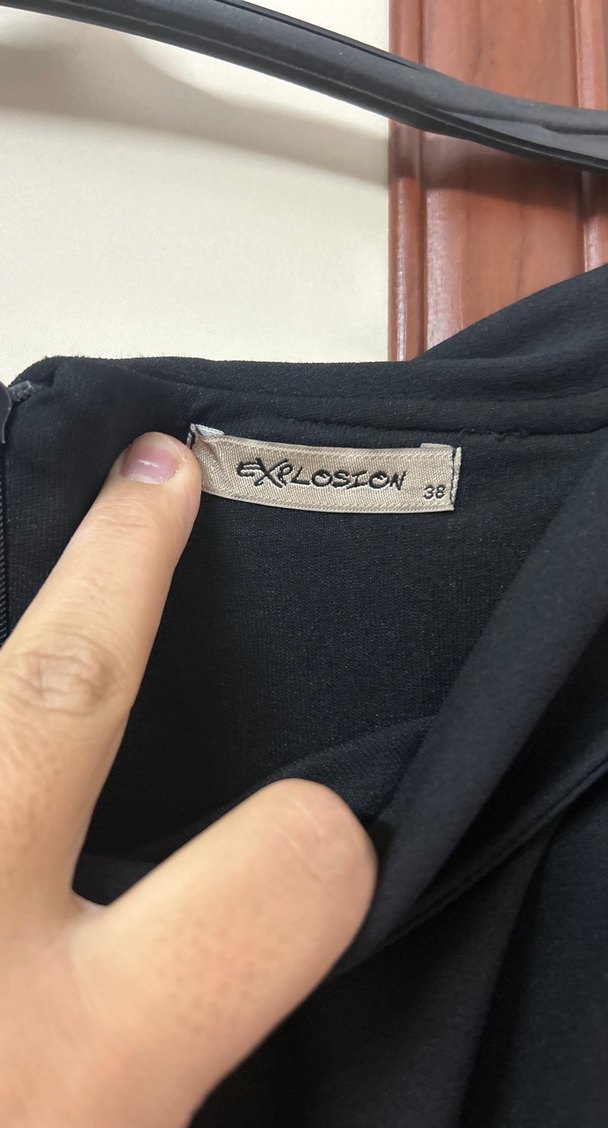 Kadın Siyah Çizgili Midi Elbise - Görsel 2