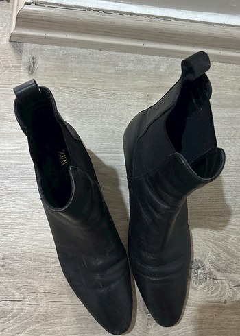 Siyah Deri Stiletto Topuklu Kadın Bot - Görsel 2