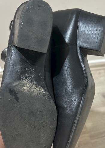 Siyah Deri Stiletto Topuklu Kadın Bot - Görsel 4