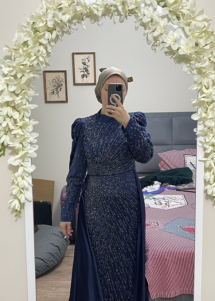 Tesettür taşlı abiye - Görsel 2