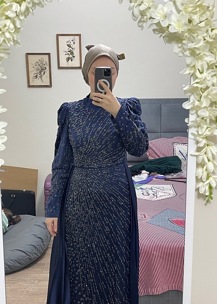 Tesettür taşlı abiye - Görsel 3