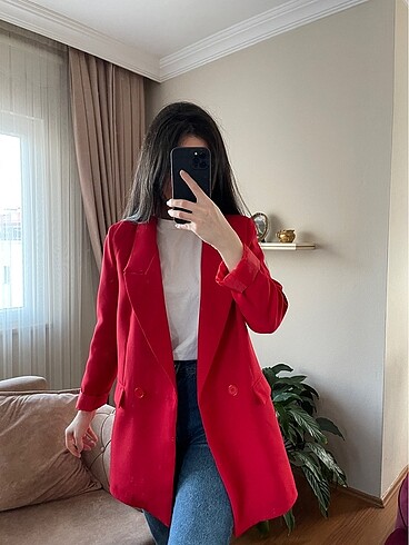 Kırmızı Blazer ceket
