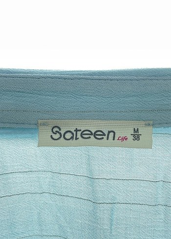 Mavi Keten Uzun Kollu Gömlek - Görsel 3