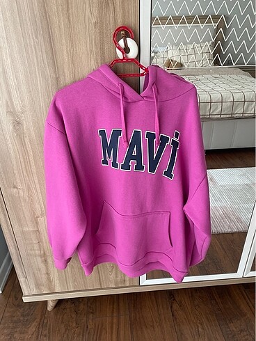 Mavi pembe sweatshirt