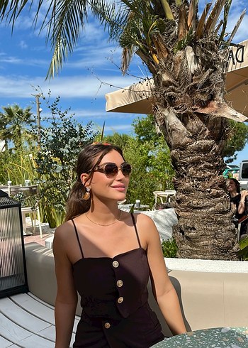 H&M HM askılı üst şort etek takım