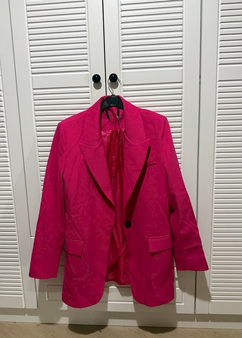 Zara Canli Fusya Blazer Ceket
