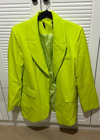 Zara Canli Neon Yesil Blazer Ceket