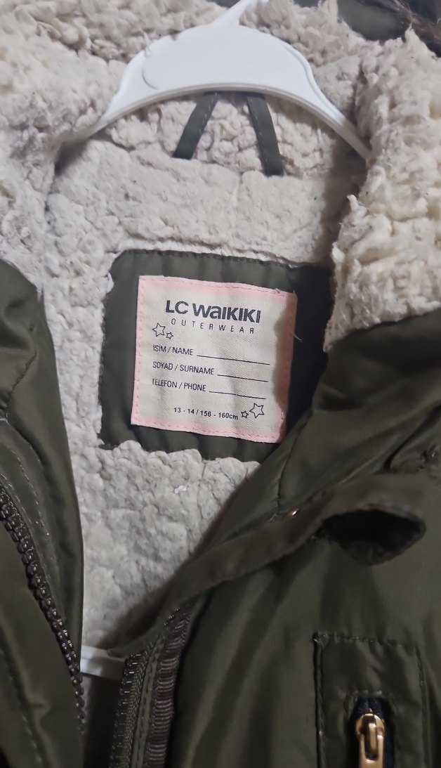 Yeşil kız çocuk Kışlık Kapüşonlu Mont - Görsel 2