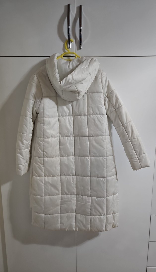 Beyaz Fermuarlı Kadın Kışlık Mont - Görsel 3