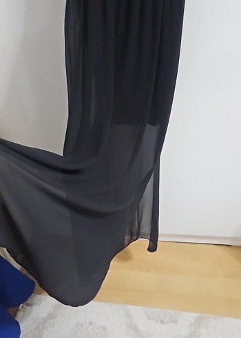 Siyah Kemerli Uzun Kadın Elbise - Görsel 5
