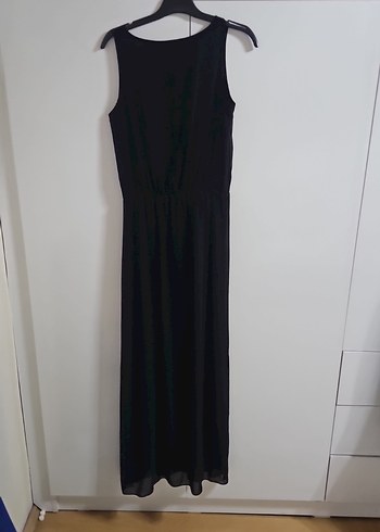 Siyah Kemerli Uzun Kadın Elbise - Görsel 7