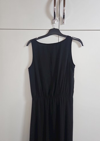 Siyah Kemerli Uzun Kadın Elbise - Görsel 6