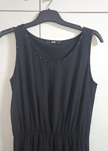 Siyah Kemerli Uzun Kadın Elbise - Görsel 2