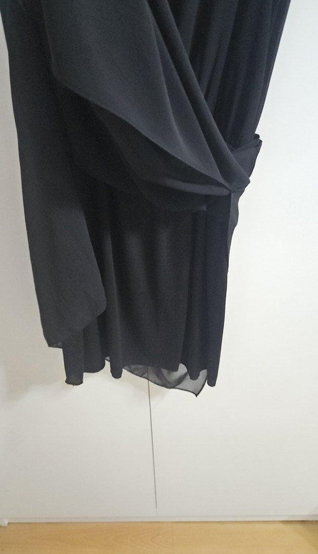 Siyah Kemerli Uzun Kadın Elbise - Görsel 4