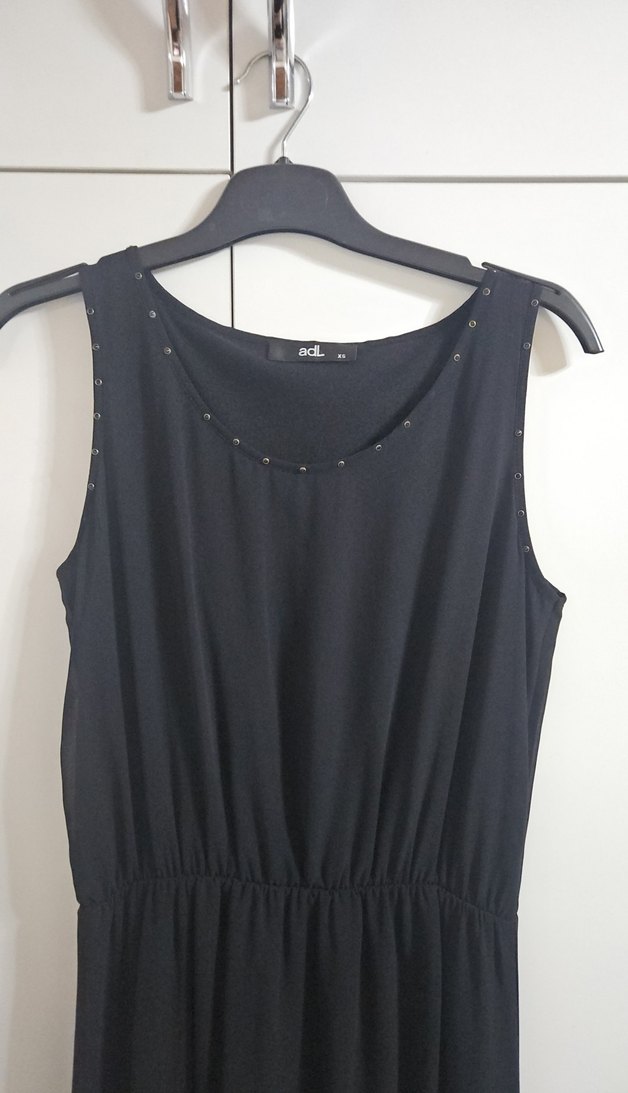 Siyah Kemerli Uzun Kadın Elbise - Görsel 2