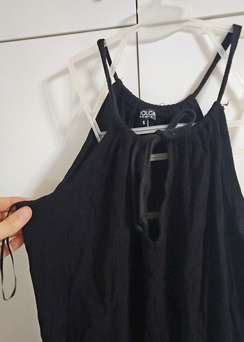 Dantel Detaylı Siyah Kadın Mini Tulum - Görsel 5