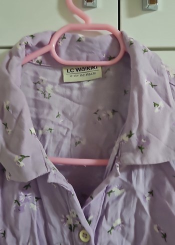 Mor Bağlamalı Düğmeli çocuk Gömlek - Görsel 2