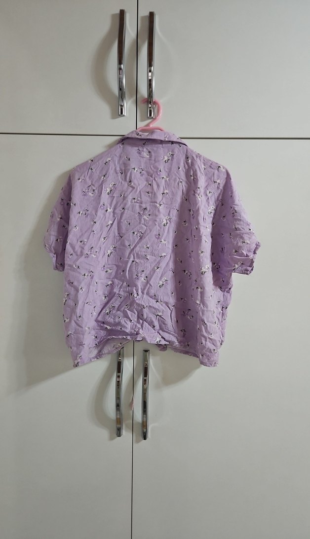 Mor Bağlamalı Düğmeli çocuk Gömlek - Görsel 4