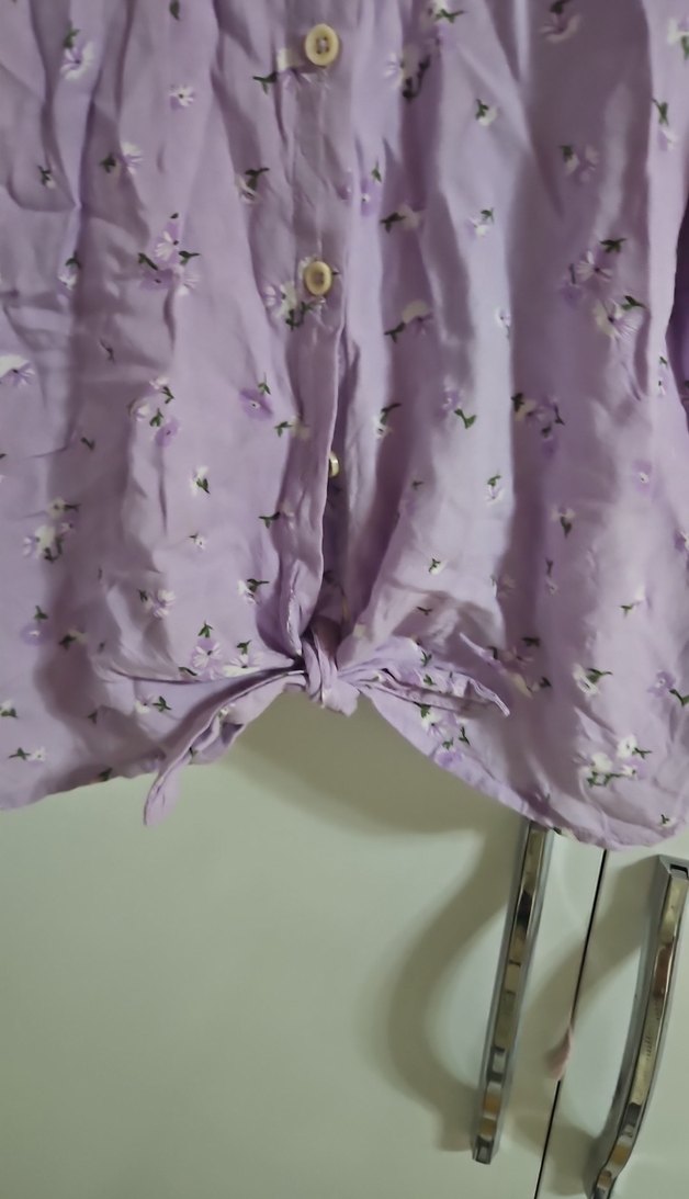 Mor Bağlamalı Düğmeli çocuk Gömlek - Görsel 3