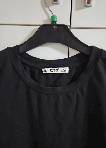 Siyah Kadın Kısa Kollu Basic Tişört - Görsel 3