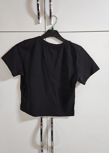 Siyah Kadın Kısa Kollu Basic Tişört - Görsel 2