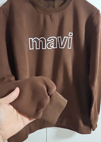 Kahverengi Mavi Baskılı Sweatshirt - Görsel 2