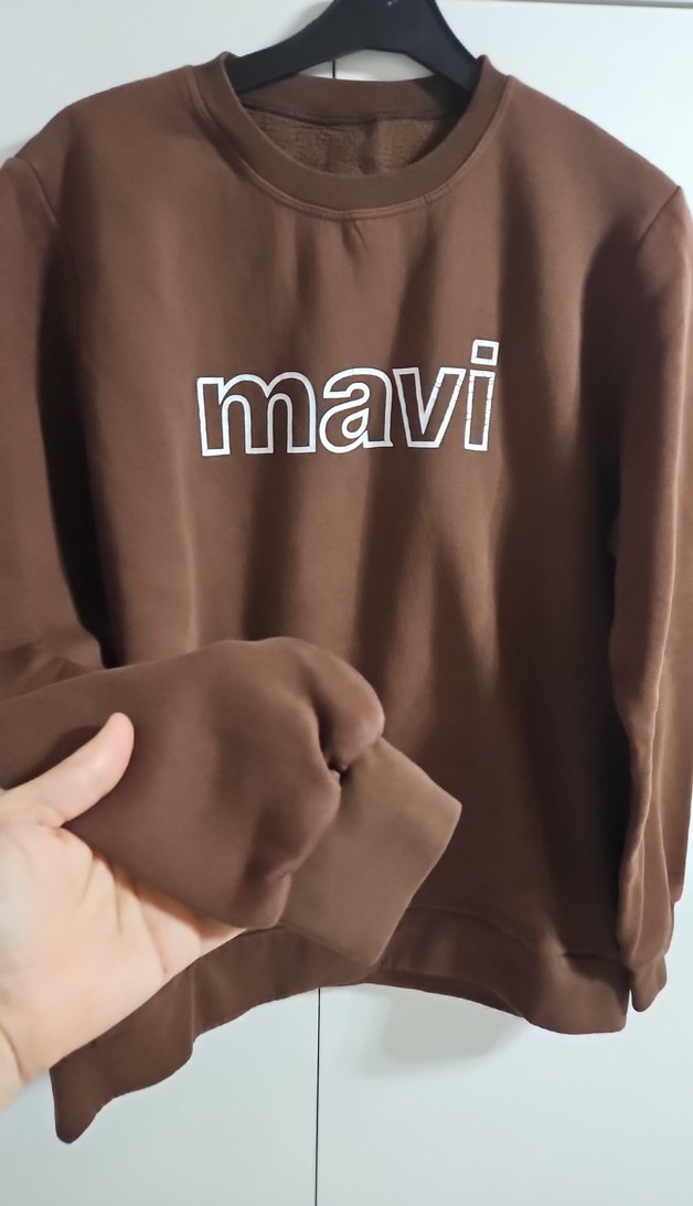 Kahverengi Mavi Baskılı Sweatshirt - Görsel 2