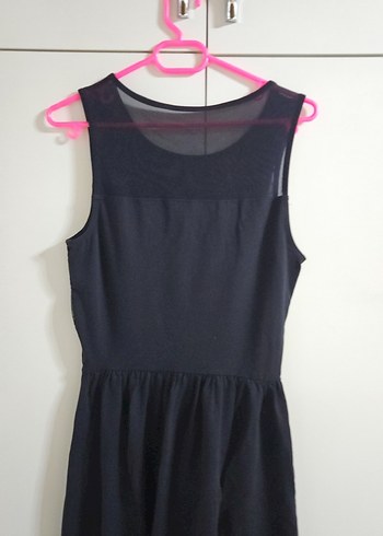 Siyah Midi Kolsuz V Yaka Elbise - Görsel 4