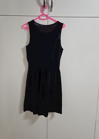 Siyah Midi Kolsuz V Yaka Elbise - Görsel 5