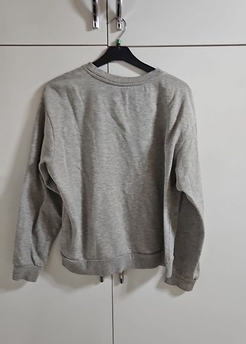 Gri Baskılı Kadın Sweatshirt - Görsel 3