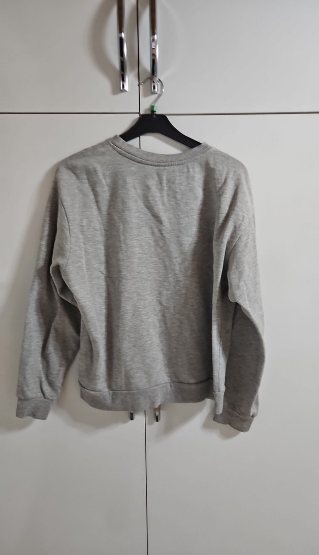 Gri Baskılı Kadın Sweatshirt - Görsel 3