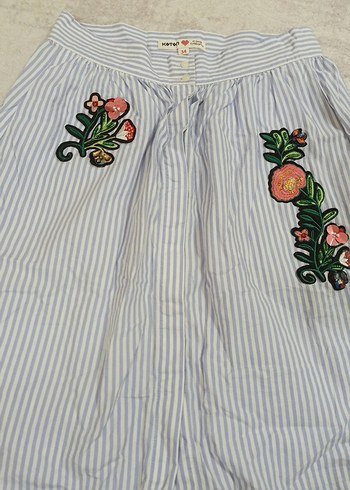 Nakışlı Pamuklu Mini Etek - Görsel 2