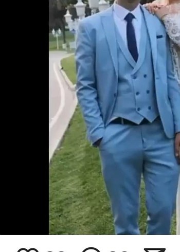 Erkek bebek mavisi,  Modern Klasik yelekli slim fit takım elbise - Görsel 13