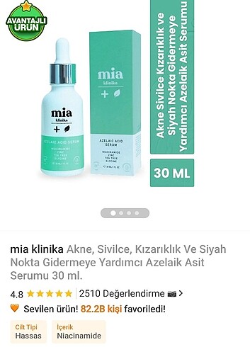 Mia klinika azelaik asit serum 