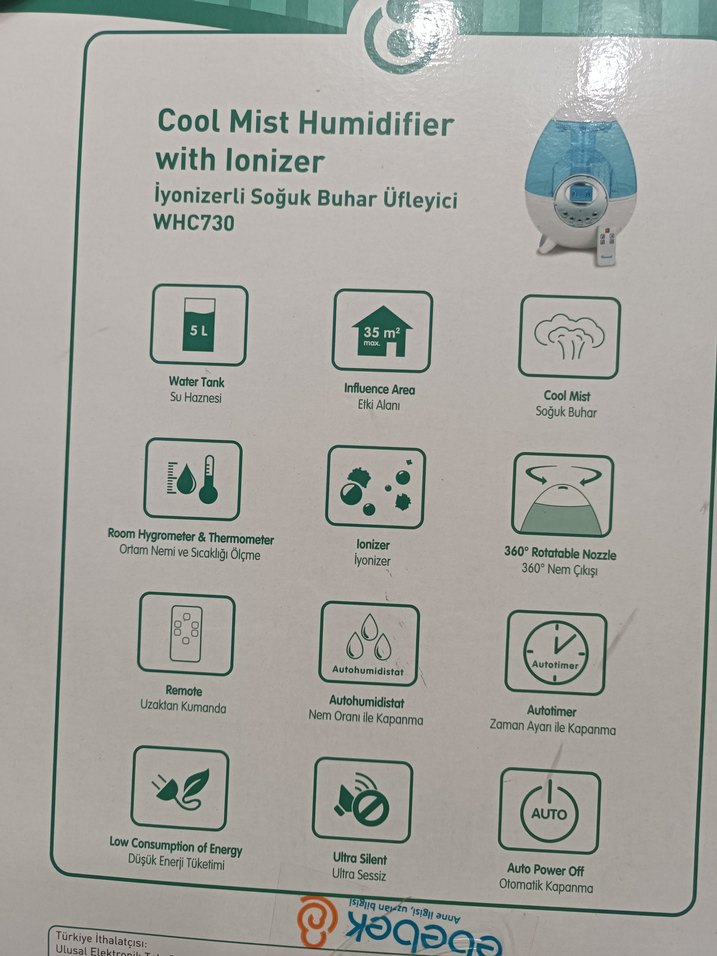 Oweewell Turkuaz Soğuk Mist Nemlendirici - Görsel 2