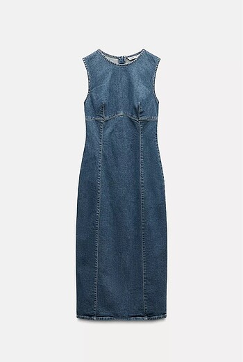 Zara denim midi elbise