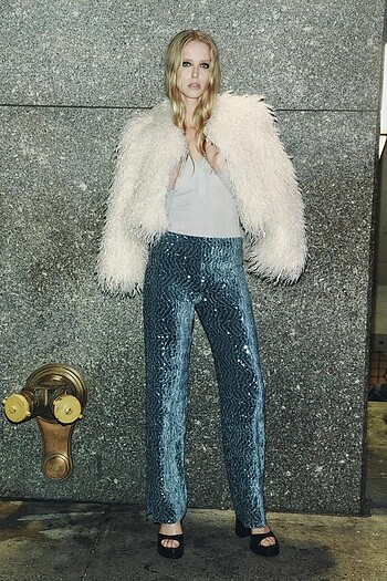 xs Beden Zara pullu kadife pantalon