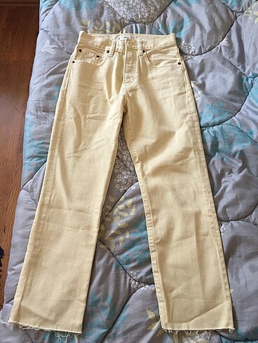 32 Beden sarı Renk Mango havana straight fit jean