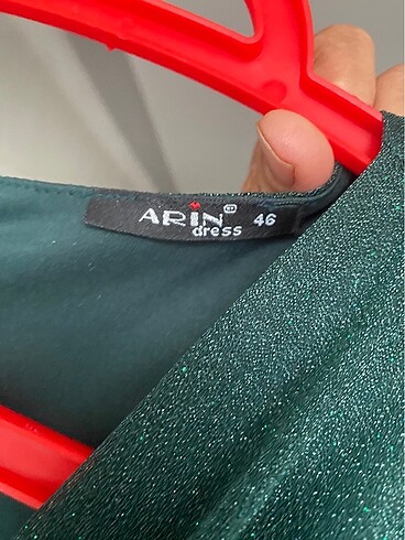 46 Beden Yeşil simli elbise