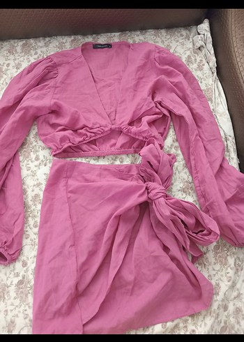 Pembe Bohem Midi Kadın etekli takım - Görsel 2