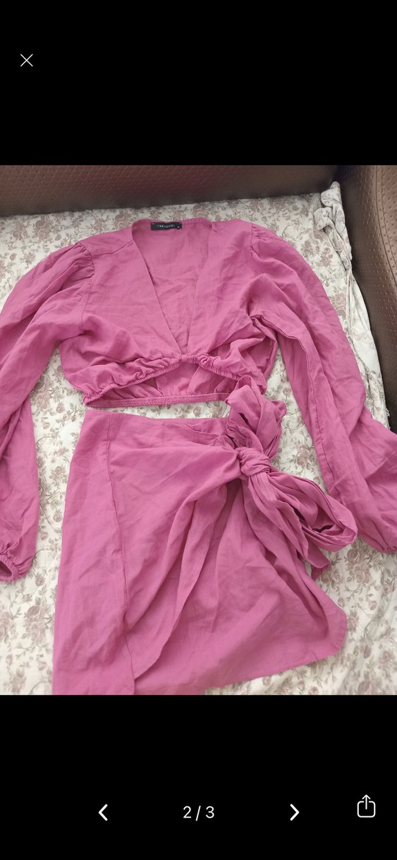 Pembe Bohem Midi Kadın etekli takım - Görsel 2