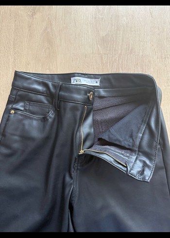 Siyah Deri Kadın Kumaş Pantolon - Görsel 5