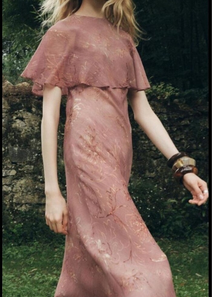 Zara pelerinli elbise - Görsel 4