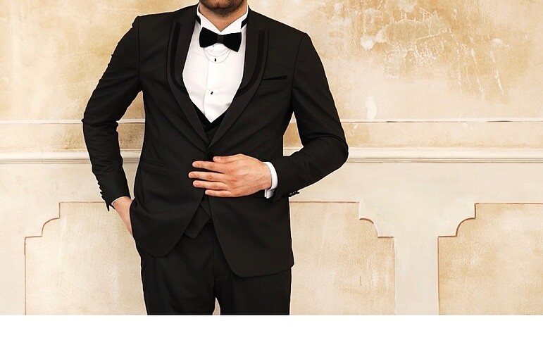 Diğer Şık siyah slim fit damatlık