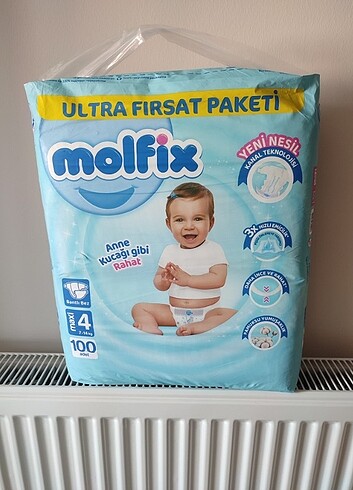Molfix 4 numara cırtlı bebek bezi